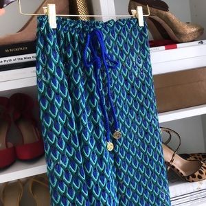Luli Fama Mesh Beach Coverup Pants Peacock Blue